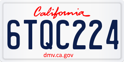 CA license plate 6TQC224
