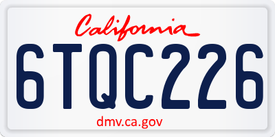 CA license plate 6TQC226