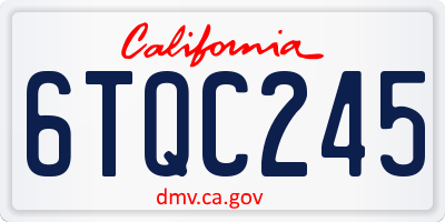 CA license plate 6TQC245