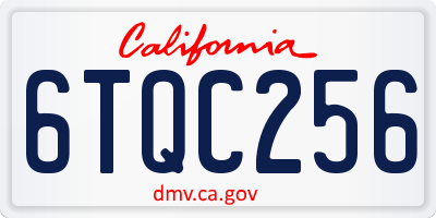 CA license plate 6TQC256
