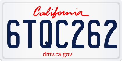CA license plate 6TQC262