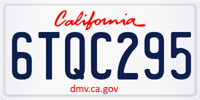 CA license plate 6TQC295