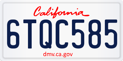 CA license plate 6TQC585