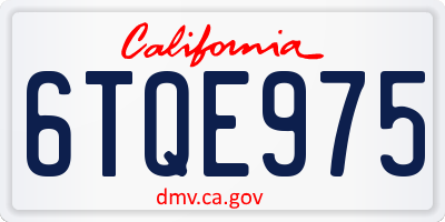 CA license plate 6TQE975