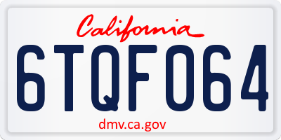 CA license plate 6TQF064