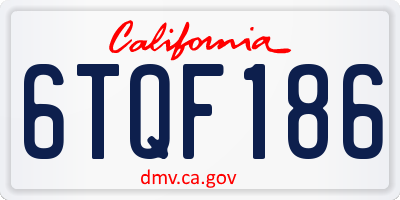 CA license plate 6TQF186