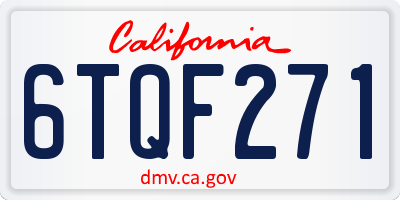 CA license plate 6TQF271