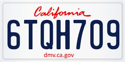 CA license plate 6TQH709