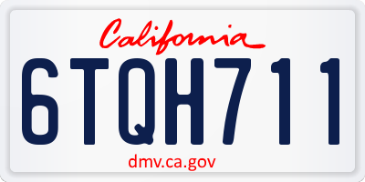 CA license plate 6TQH711