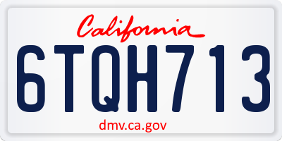 CA license plate 6TQH713