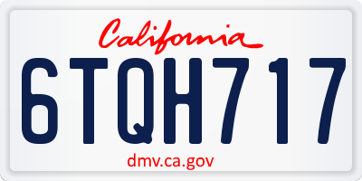 CA license plate 6TQH717