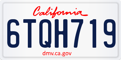CA license plate 6TQH719