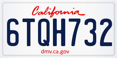 CA license plate 6TQH732