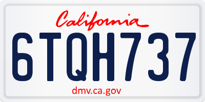 CA license plate 6TQH737
