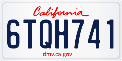 CA license plate 6TQH741