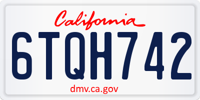 CA license plate 6TQH742