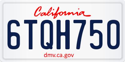 CA license plate 6TQH750