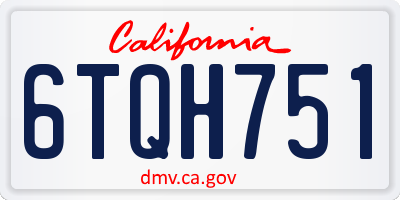 CA license plate 6TQH751