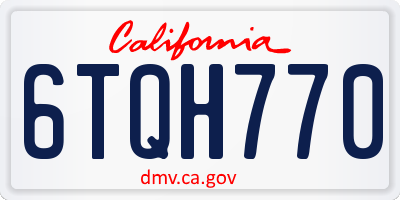 CA license plate 6TQH770