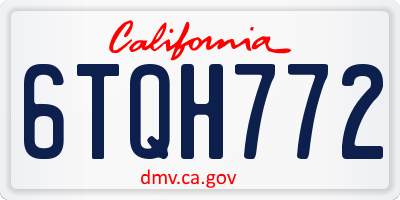 CA license plate 6TQH772