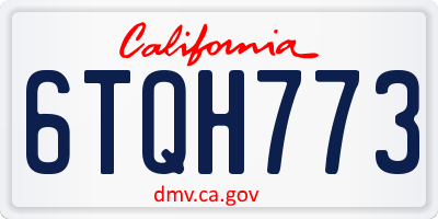 CA license plate 6TQH773
