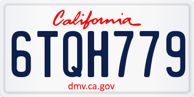CA license plate 6TQH779