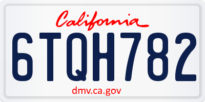 CA license plate 6TQH782