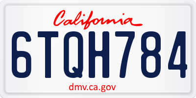 CA license plate 6TQH784