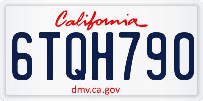 CA license plate 6TQH790
