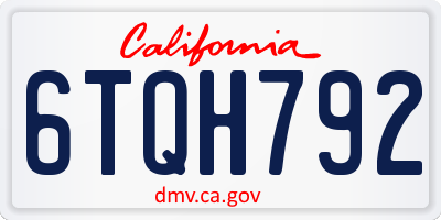 CA license plate 6TQH792