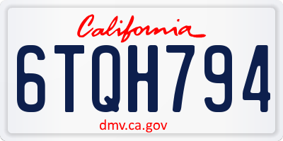 CA license plate 6TQH794
