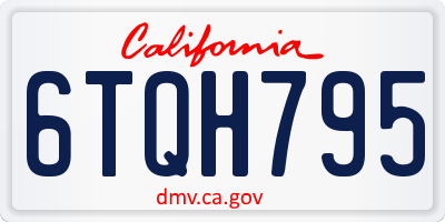 CA license plate 6TQH795