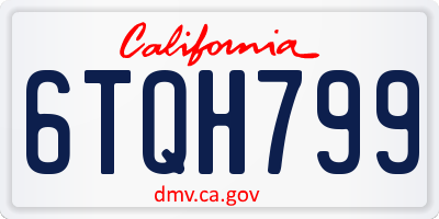 CA license plate 6TQH799