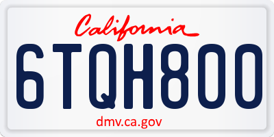 CA license plate 6TQH800