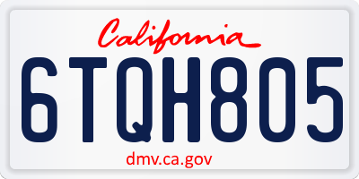 CA license plate 6TQH805