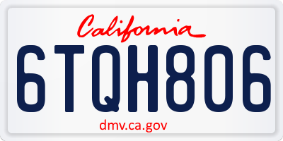 CA license plate 6TQH806
