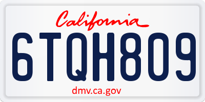 CA license plate 6TQH809