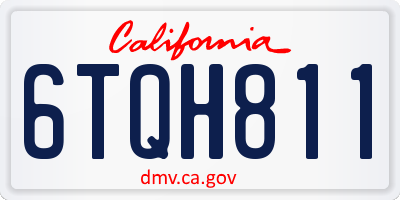 CA license plate 6TQH811
