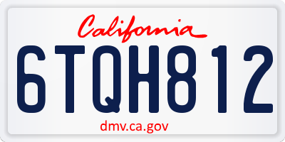 CA license plate 6TQH812