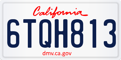 CA license plate 6TQH813