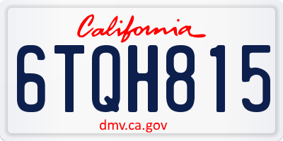 CA license plate 6TQH815