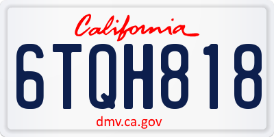 CA license plate 6TQH818