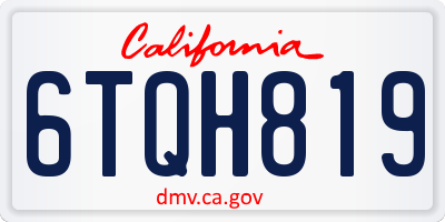 CA license plate 6TQH819