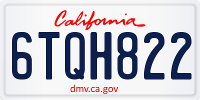 CA license plate 6TQH822