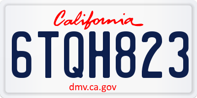 CA license plate 6TQH823