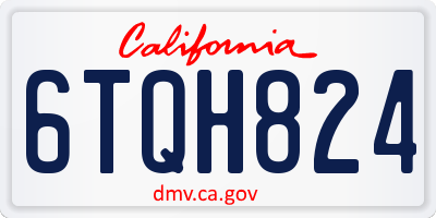 CA license plate 6TQH824