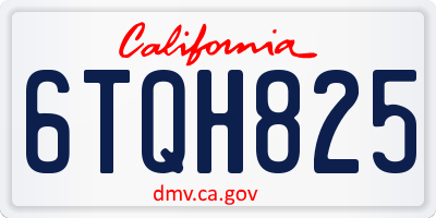 CA license plate 6TQH825