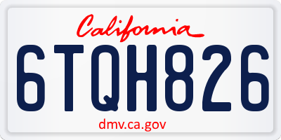 CA license plate 6TQH826