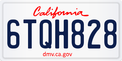 CA license plate 6TQH828