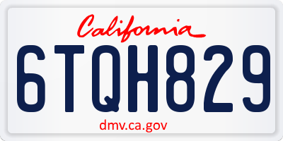 CA license plate 6TQH829